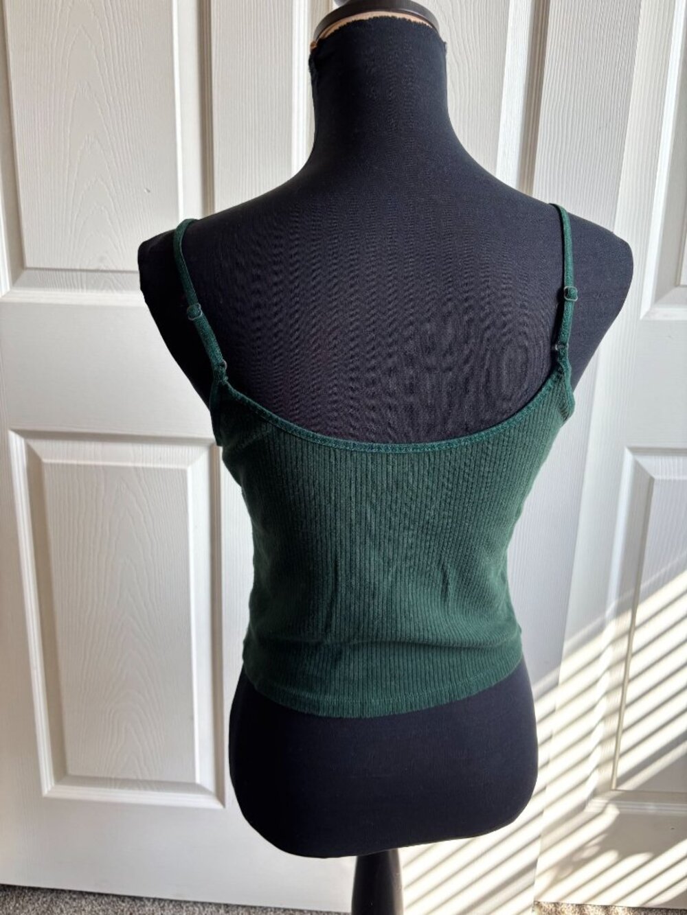 American Eagle Ribbed Ruched Cami Tank Top | Size Large - Picture 3 of 4